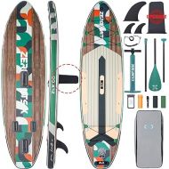 ZLX 10.5 FT Inflatable Stand Up Paddle Board with Accessories SUP Board for All Skill Levels Youth & Adults Wide Stable Non-Slip Deck, Adjustable Paddle, Leash and Carry Bag