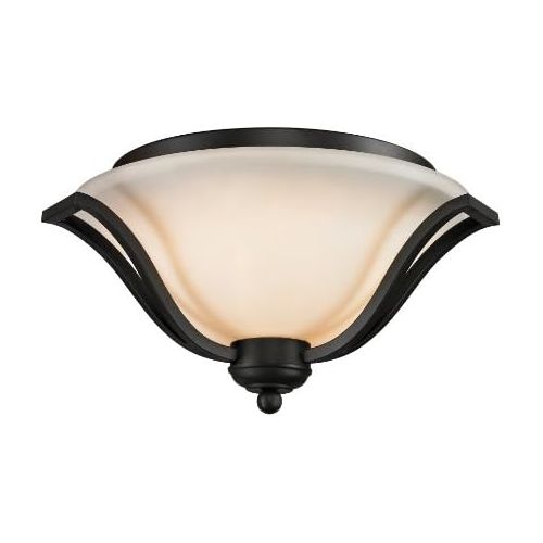  Z-Lite 703F3-MB Lagoon Three Light Ceiling, Steel Frame, Matte Black Finish and Matte Opal Shade of Glass Material