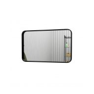 ZLoader Mirror Wall Bathroom Mirror European Compact Wall Hanging Mirror Iron Mirror for Vanity Bedroom or Bathroom (Color : Black)