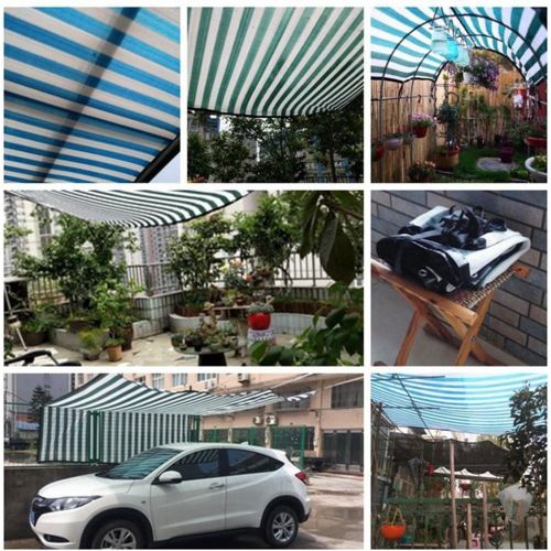  ZM Tarpaulin Encryption Thickened, Shade Sun Tarpaulin Net, Suitable for Balcony, Garden Tarp Sheet for Pickup Trucks, Various Sizes (Color : Green and White Stripes, Size : 5m8m)