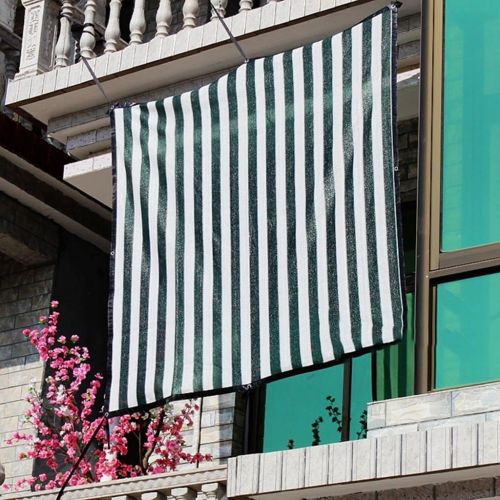  ZM Tarpaulin Encryption Thickened, Shade Sun Tarpaulin Net, Suitable for Balcony, Garden Tarp Sheet for Pickup Trucks, Various Sizes (Color : Green and White Stripes, Size : 5m8m)