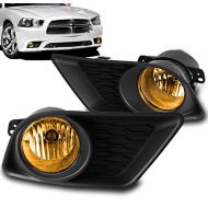 ZMAUTOPARTS For Dodge Charger Bumper Driving Yellow Fog Light Lamp W/Bulb+Cover+Switch Kit