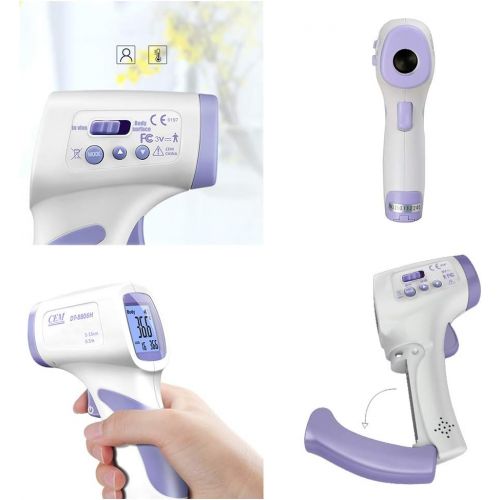  ZMCOV Stirnthermometer, Beruehrungslos, Infrarot-LCD, Digital, Elektronisch Thermometer 0.5 Sekunde Messung, Speichert 32 Messungen Mit Fieberwarnung, Fuer Babys, Erwachsene, Objekte