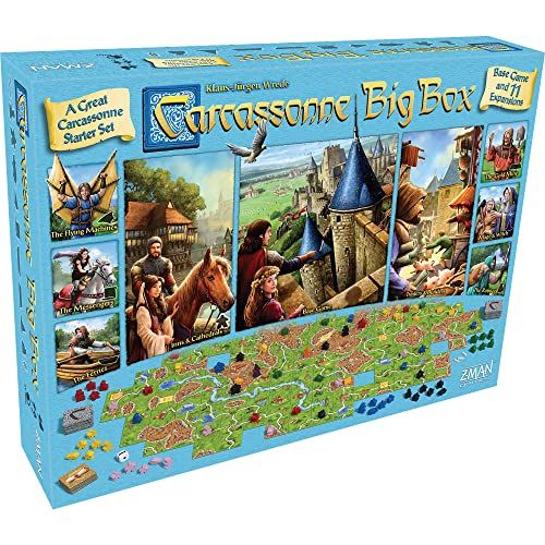  Z-Man Games Carcassonne Board Game Big Box (BASE GAME & 11 EXPANSIONS) Family Board Game Board Game for Adults and Family Medieval Strategy Board Game Ages 7 and up 2-6 Players Made by Z-Man G