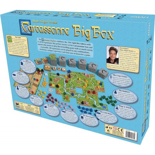  Z-Man Games Carcassonne Board Game Big Box (BASE GAME & 11 EXPANSIONS) Family Board Game Board Game for Adults and Family Medieval Strategy Board Game Ages 7 and up 2-6 Players Made by Z-Man G