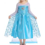 ZNYUNE Girls Snow Queen Princess Party Fancy Dress Halloween Costumes Cosplay Outfit