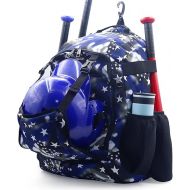 ZOEA Baseball Bat Bag Backpack, T-Ball & Softball Equipment & Gear for Youth and Adults, Large Capacity Holds 4 Bats, Helmet, Gloves, Cleats,Shoes Compartment & Helmet Holder