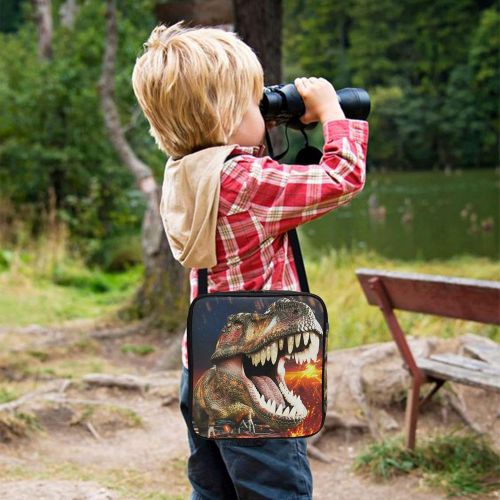  [아마존베스트]ZOEO Boys Dinosaur Lunch Box 3D Insulated Lunch Bag Prep Kids Cooler Blue Tote Freezable Shoulder Strap Waterproof Picnic Meal for School Office