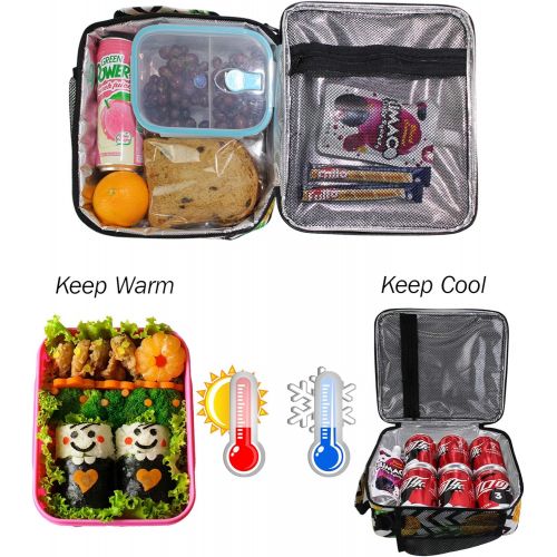  [아마존베스트]ZOEO Boys Dinosaur Lunch Box 3D Insulated Lunch Bag Prep Kids Cooler Blue Tote Freezable Shoulder Strap Waterproof Picnic Meal for School Office