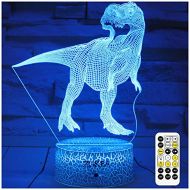 ZOKEA Dinosaur Toys, T Rex Night Lights for Kids 7 Colors Changing 3D Night Light with Timer & Remote Control & Smart Touch, T Rex Toys Birthday Gifts for Boys Age 2 3 4 5 6+ Year Old Bo