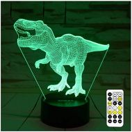[아마존베스트]ZOKEA Dinosaur Toys, T Rex 3D Night Light 7 Colors Changing Night Lights for Kids with Timer & Remote Control & Smart Touch, T Rex Toys Birthday Gifts for Boys Age 2 3 4 5 6+ Year Old Bo