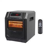 ZOKOP Electric Infrared Quartz Heater w/ Remote Control, 4-Element Space Heater w/ Temperature Control, Timer, Overheat Shut Off Protection, 3 Heat Settings, For Home Office Indoor