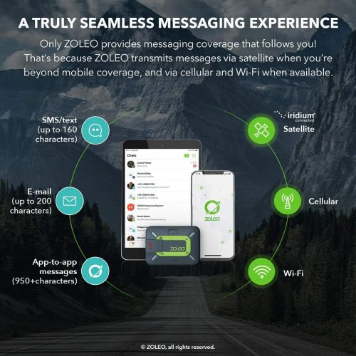  [아마존베스트]ZOLEO Satellite Communicator  Two-Way Global SMS Text Messenger & Email, Emergency SOS Alerting, Check-in & GPS Location  Android iOS Smartphone Accessory