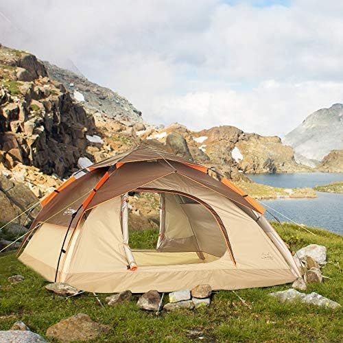  ZOMAKE Wasserdichtes automatisches Campingzelt 2 3 4 Personen - 4 Jahreszeiten Backpacking Zelt Portable Dome Quick Up Zelt