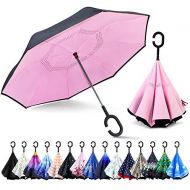 [아마존 핫딜]  [아마존핫딜]ZOMAKE Inverted Umbrella, Double Layer Reverse Umbrella Large Inside Out Umbrella with UV Protection, Windproof Upside Down Umbrellas for Women with C-Shaped Handle