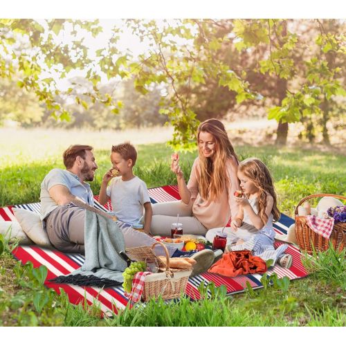  ZOMAKE Picnic Blanket Mat Waterproof Extra Large, Outdoor Blanket with Waterproof Backing for Family, Concerts, Beach, Park