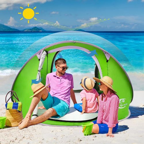  Pop Up Tent 2-4 Person,Portable Beach Tent,Instant Tents for Camping - Water Resistant- UV Protection Sun Shelter with Carrying Bag,by Zomake