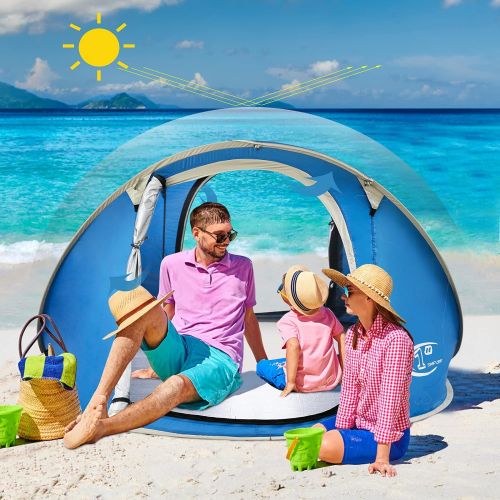  Pop Up Tent 2-4 Person,Portable Beach Tent,Instant Tents for Camping - Water Resistant- UV Protection Sun Shelter with Carrying Bag,by Zomake