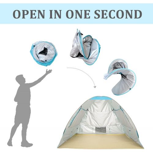  Pop Up Beach Tent Sun Shelter, Portable Sun Shade Instant Tents - 2 & 4 Person - Anti UV - Waterproof - Waterproof,by Zomake