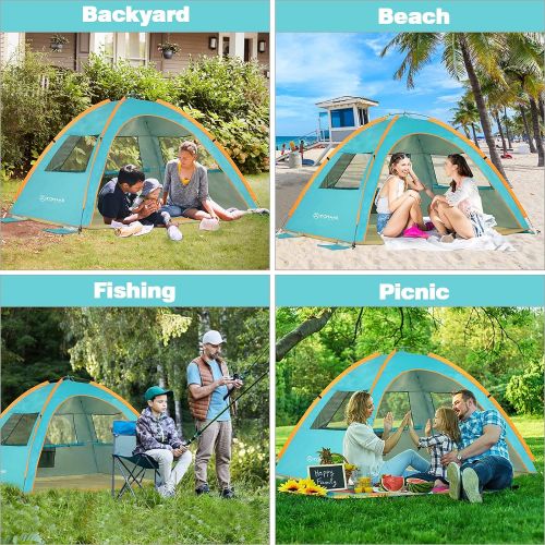  Pop Up Beach Tent Sun Shelter, Portable Sun Shade Instant Tents - 2 & 4 Person - Anti UV - Waterproof - Waterproof,by Zomake