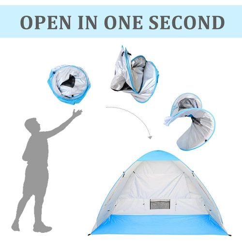  Pop Up Beach Tent Sun Shelter, Portable Sun Shade Instant Tents - 2 & 4 Person - Anti UV - Waterproof - Waterproof,by Zomake