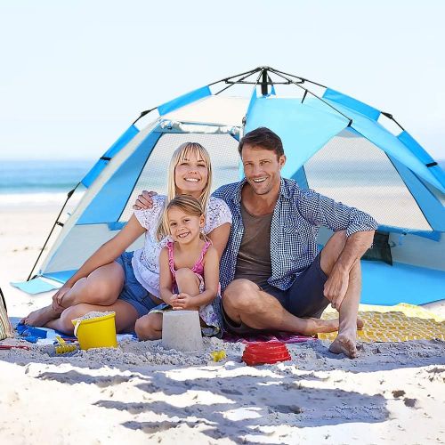  Pop Up Beach Tent Sun Shelter, Portable Sun Shade Instant Tents - 2 & 4 Person - Anti UV - Waterproof - Waterproof,by Zomake