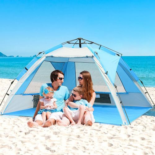  Pop Up Beach Tent Sun Shelter, Portable Sun Shade Instant Tents - 2 & 4 Person - Anti UV - Waterproof - Waterproof,by Zomake