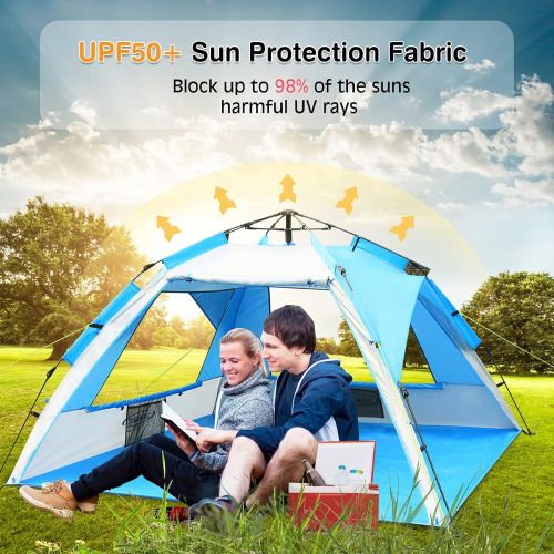  Pop Up Beach Tent Sun Shelter, Portable Sun Shade Instant Tents - 2 & 4 Person - Anti UV - Waterproof - Waterproof,by Zomake