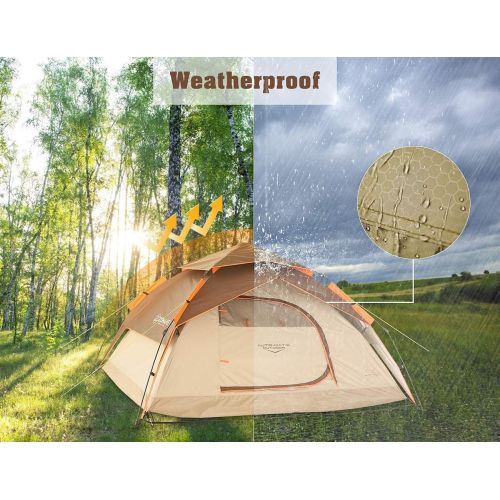  ZOMAKE Instant Tents for Camping 2 3 4 Person - Waterproof Dome Tent with Carry Bag, Automatic Hydraulic Pop Up Tent - Easy Setup in 60s