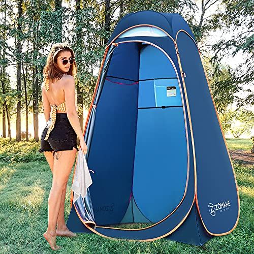  ZOMAKE Pop Up Shower Tent, Portable Camping Toilet Changing Room Privacy Tents for Outdoor Beach