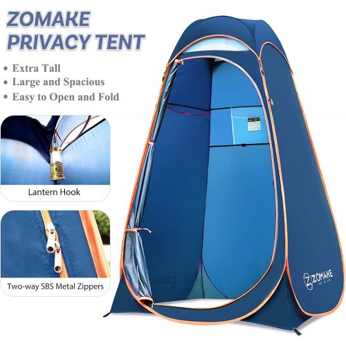  ZOMAKE Pop Up Shower Tent, Portable Camping Toilet Changing Room Privacy Tents for Outdoor Beach