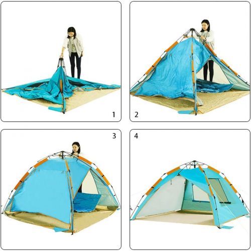  [아마존베스트]ZOMAKE Instant Beach Tent 3-4 Person, Pop Up Sun Shelter Easy Setup Portable Sun Shade Tent with SPF 50+ UV Protection for Kids Family