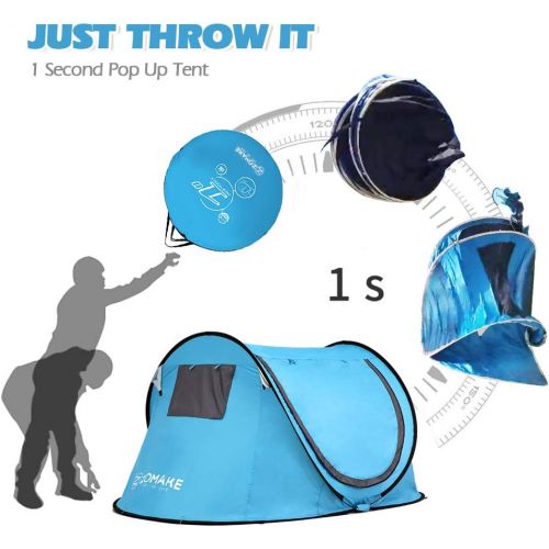  Pop Up Tent 4 Person,Portable Beach Tent,Instant Tents for Camping - Water Resistant- UV Protection Sun Shelter with Carrying Bag,by Zomake