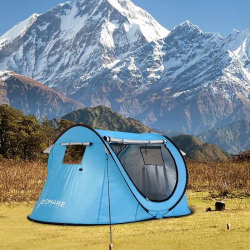  Pop Up Tent 4 Person,Portable Beach Tent,Instant Tents for Camping - Water Resistant- UV Protection Sun Shelter with Carrying Bag,by Zomake