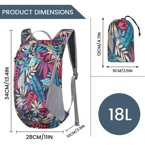  ZOMAKE Small Hiking Backpack, Water Resistant Packable Backpack Travel Daypack for Women