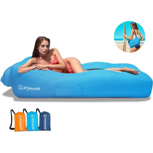  ZOMAKE Inflatable Lounger Air Sofa Hammock Portable & Waterproof,Air Couch Inflatable Loungers for Backyard Lakeside Beach Camping Park Picnics & Music Festivals Camping Compression Sacks