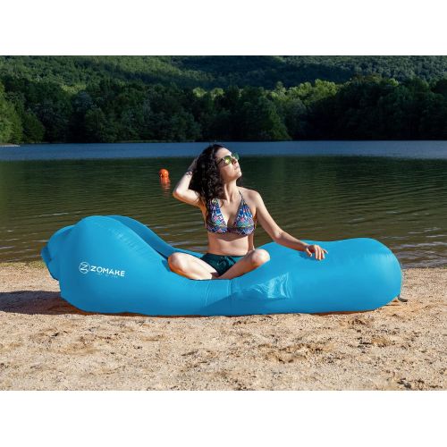  ZOMAKE Inflatable Lounger Air Sofa Hammock Portable & Waterproof,Air Couch Inflatable Loungers for Backyard Lakeside Beach Camping Park Picnics & Music Festivals Camping Compression Sacks