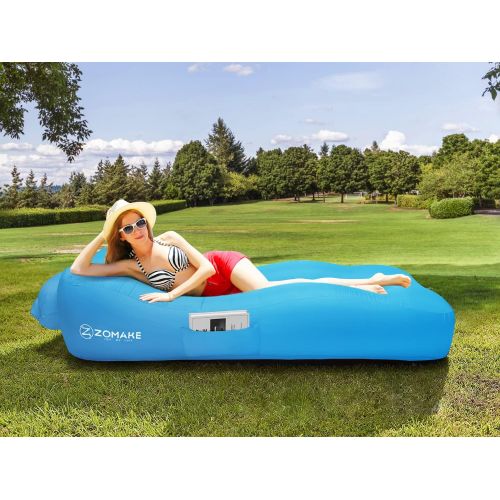  ZOMAKE Inflatable Lounger Air Sofa Hammock Portable & Waterproof,Air Couch Inflatable Loungers for Backyard Lakeside Beach Camping Park Picnics & Music Festivals Camping Compression Sacks