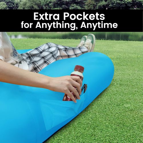  ZOMAKE Inflatable Lounger Air Sofa Hammock Portable & Waterproof,Air Couch Inflatable Loungers for Backyard Lakeside Beach Camping Park Picnics & Music Festivals Camping Compression Sacks