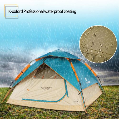  ZOMAKE Dome Tent for Camping 3 4 Person - Waterproof Pop Up Backpacking Tent, Automatic Instant Tent with Easy Setup, Carry Bag Included