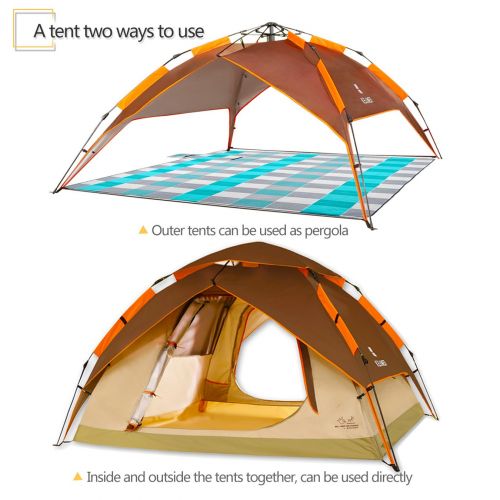  ZOMAKE Dome Tent for Camping 3 4 Person - Waterproof Pop Up Backpacking Tent, Automatic Instant Tent with Easy Setup, Carry Bag Included