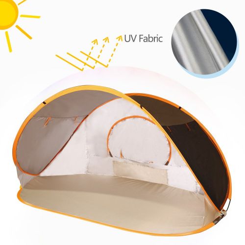  ZOMAKE Pop Up Beach Tent 2-3 Person, Lightweight Portable Sun Shelters Sun Shade Instant Tent Outdoor Cabana with UPF 50+ UV Protection for Baby, Family