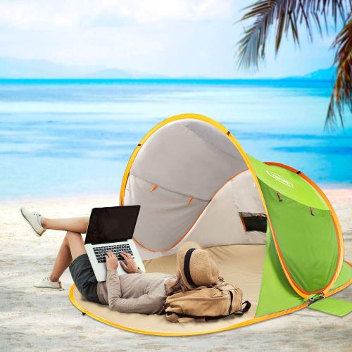  ZOMAKE Pop Up Beach Tent 2-3 Person, Lightweight Portable Sun Shelters Sun Shade Instant Tent Outdoor Cabana with UPF 50+ UV Protection for Baby, Family