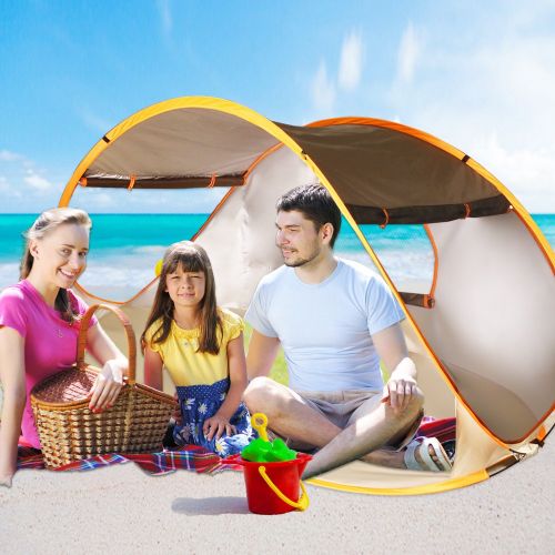  ZOMAKE Pop Up Beach Tent 2-3 Person, Lightweight Portable Sun Shelters Sun Shade Instant Tent Outdoor Cabana with UPF 50+ UV Protection for Baby, Family