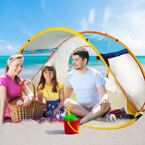  ZOMAKE Pop Up Beach Tent 2-3 Person, Lightweight Portable Sun Shelters Sun Shade Instant Tent Outdoor Cabana with UPF 50+ UV Protection for Baby, Family