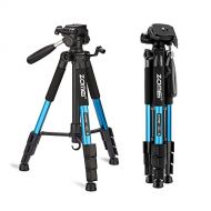 ZOMEi ZOMEI 55 Compact Light Weight Travel Portable Folding SLR Camera Tripod for Canon Nikon Sony DSLR Camera Video with Carry Case（Blue)