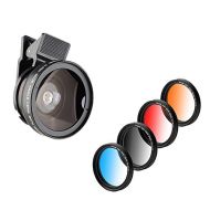 ZOMEi Zomei iPhone Lens 5 in 1 Cell Phone Camera Lens Kit 140 Degree Wide Angle Lens + 10X Macro Lens + Color-Grad Filters Kit with 37mm Clip for iPhone Samsung Android