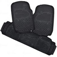 ZONETECH Zone Tech 3 Piece Black Universal Fit Premium Quality Full Rubber-All Weather Heavy Duty Vehicle Floor Mats