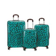 ZONGSHU Rockland Luggage 3 Piece Upright Set, Leopard, Medium