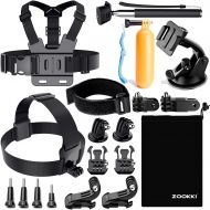 Zookki Accessories Kit for Gopro Hero 7 6 5 4 3, Action Camera Accessories for Xiaomi Yi 4K/WiMiUS/Lightdow/DBPOWER, Black Silver